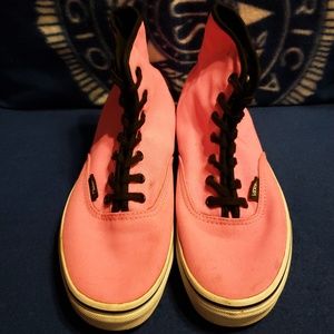Vans Pink Canvas High Tops Shoes Unisex